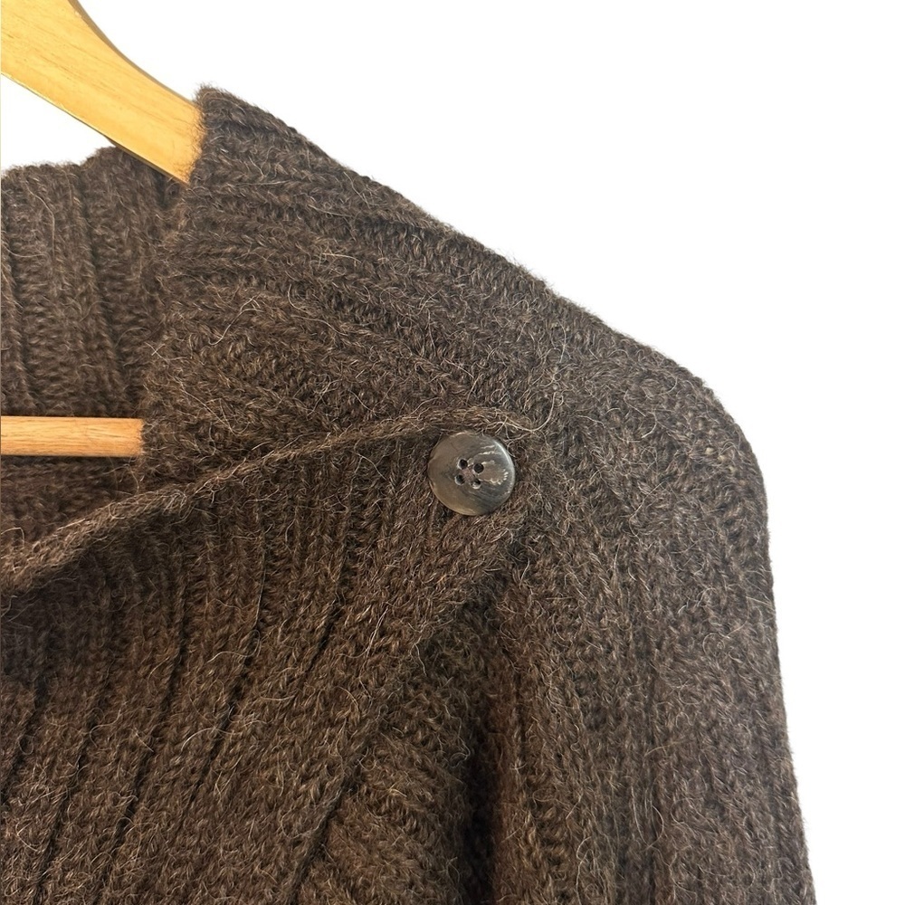 NAU NAZCA Women's Cardigan Superfine Alpaca Knit Brown Sweater L - Picture 4 of 9